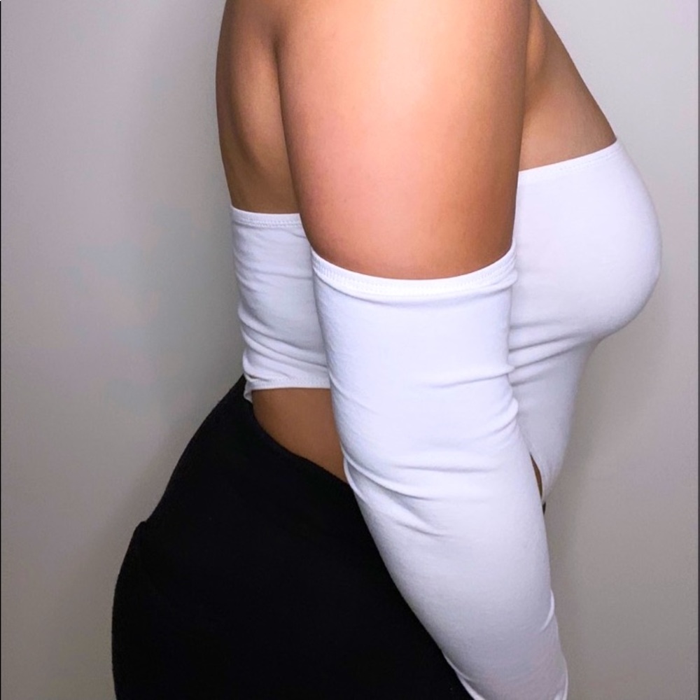 White long sleeve one piece